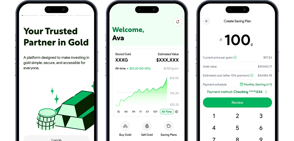 Vaulta Gold Buying App mockup